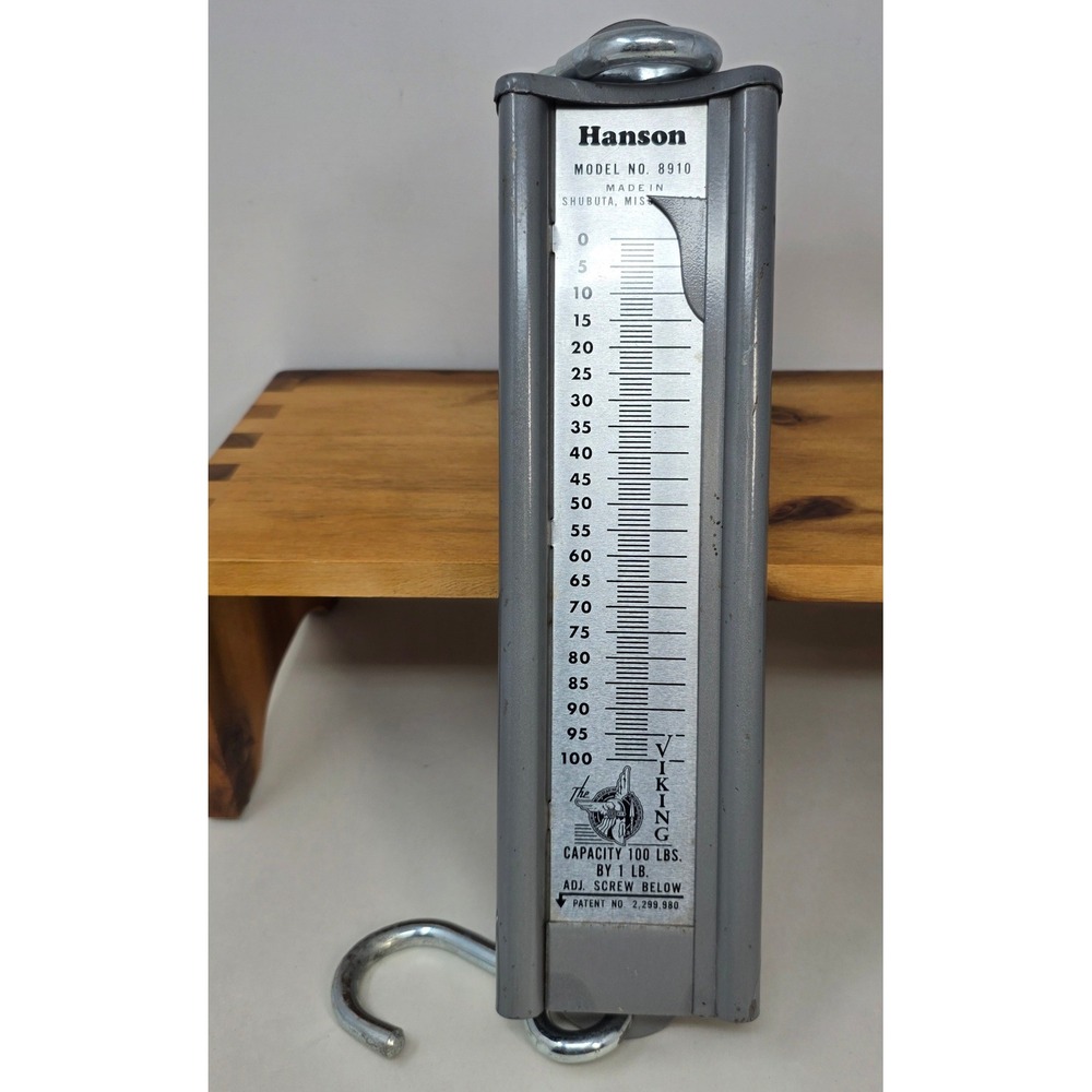 Hanson The Viking Hanging Spring Scale Model 8910 100lb Capacity Grey USA Made